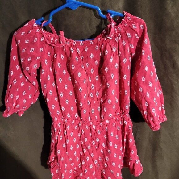 Children's Place Red shorts romper with straps and off the shoulder size 4 xs - Picture 4 of 10